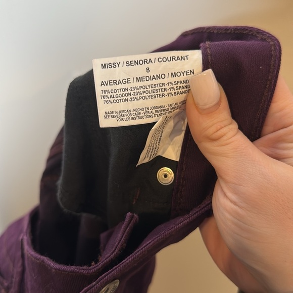 Nine West Jeans Women’s Cigarette Fit Skinny Leg Plum Purple size 29/8R - Picture 9 of 9